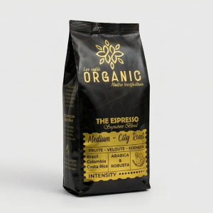 ESPRESSO BLACK INTENSE BY ORGANICAF MAITRE TORREFACTEUR DU CAFE NATUREL, LEADER DE LA TORREFACTION ARTISANALE AU MAROC