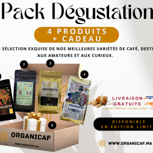 pack degustation by organicaf leadeer de la torréfaction artisanale au maroc spécialement a fes t fournisseur de gros et en détail du café et coffee shop, café en blend, café de haute gamme, café de qualité et café de spécialité